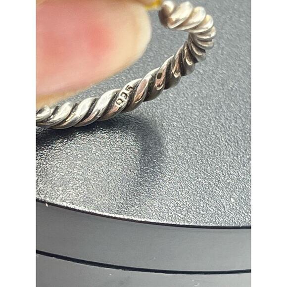 Sterling silver 925 Ribbed Textured Hoop Earrings 2.6mm, 7.6 Grams, 1” - Picture 10 of 14